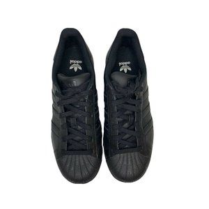 Adidas Superstar All Black Shell Toe Low Top Trainers 6.5